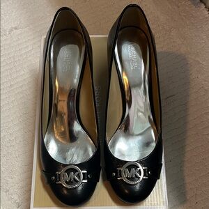Michael Kors Black Heels with Silver Accents